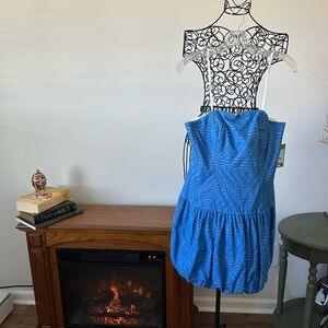 Lilly Pulitzer 💙 Electric Blue Eyelet Strapless Mini Dress